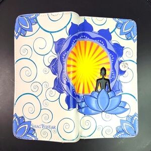 Meditation Vegan Leather Wallet Yoga Lotus Flower